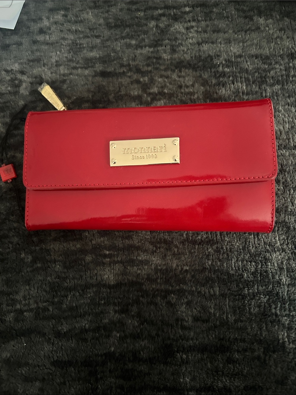 Red Patent Leather Wallet Clutch